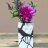 Mini Square Ripple Vase - Charcoal Abstract Stripe