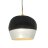 Large Tapered Sphere with black cord - Charcoal & Matte White Duo