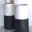 Wide Cylinder Vase - Charcoal & Matte White Duo
