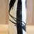 Wide Cylinder Vase - Gloss Black Abstract Stripe