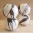 Double Sphere Vase - Charcoal Abstract Stripe