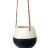 Hanging Tapered Sphere Vase - Charcoal & Matte White Duo